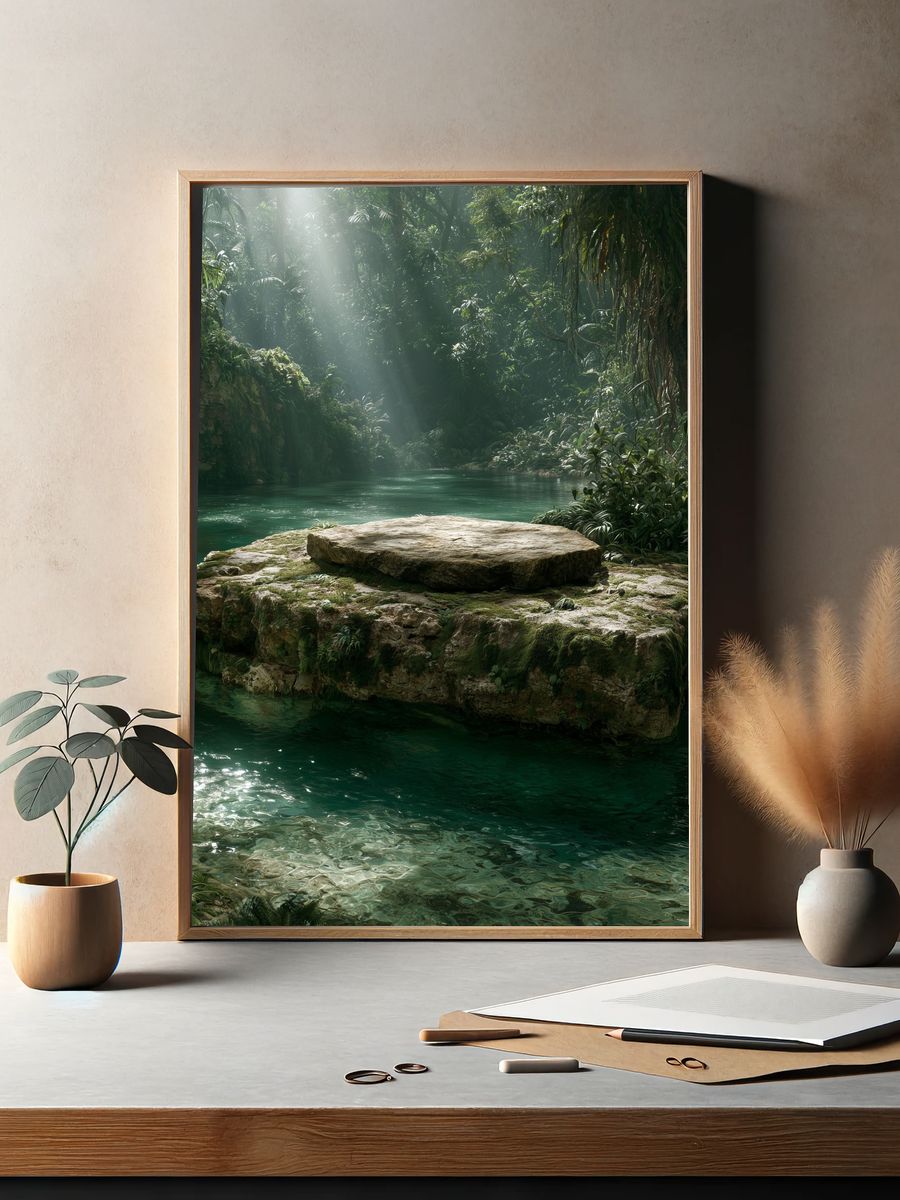 Tropical Jungle Lagoon Poster. — room view 2