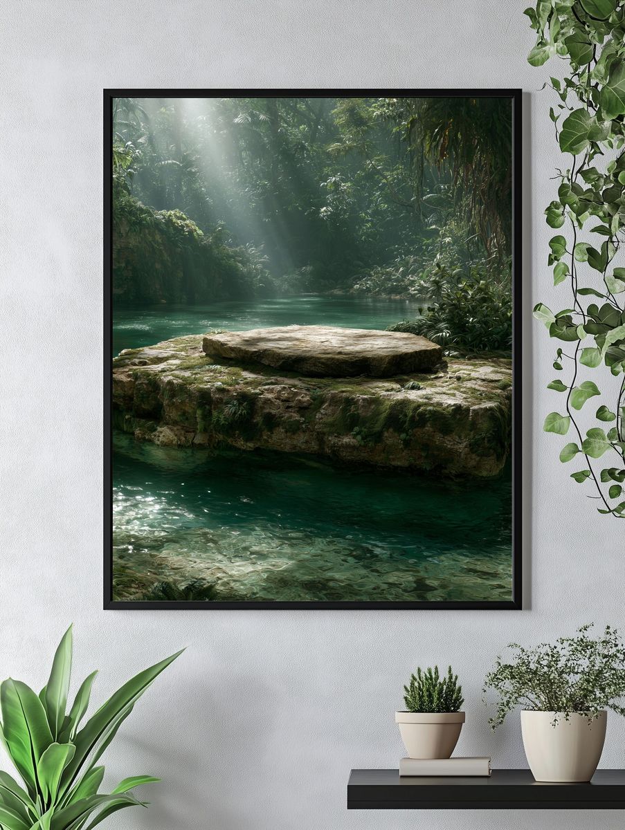 Tropical Jungle Lagoon Poster. — room view 4
