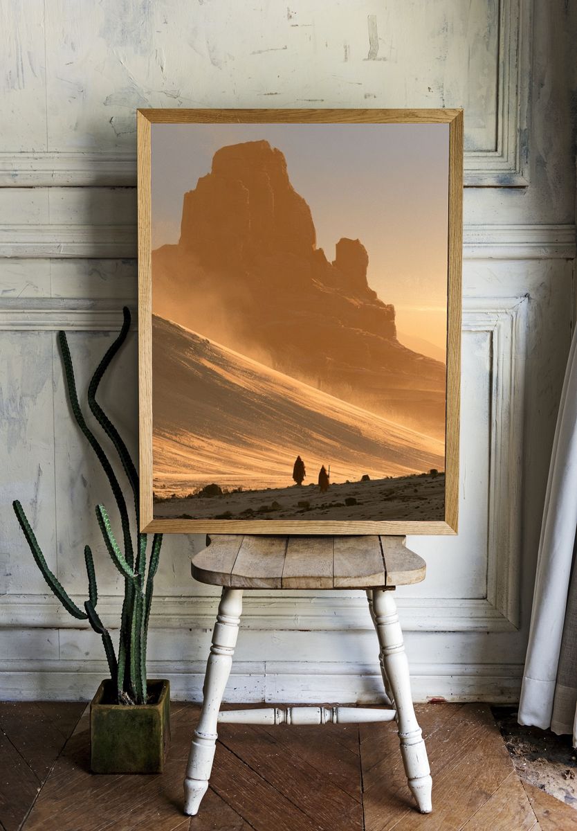 Desert Dunes at Sunset Poster. room preview