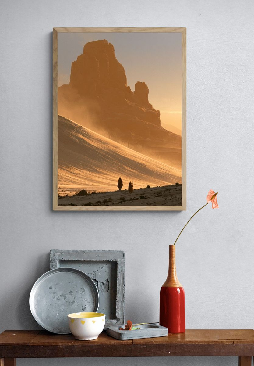 Desert Dunes at Sunset Poster. — room view 3