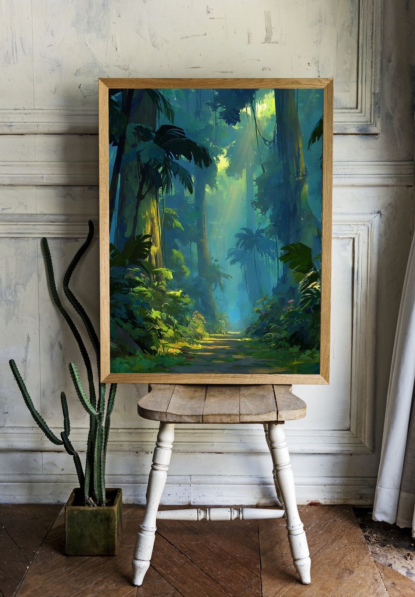 Lush Jungle Path — Nature Poster room preview