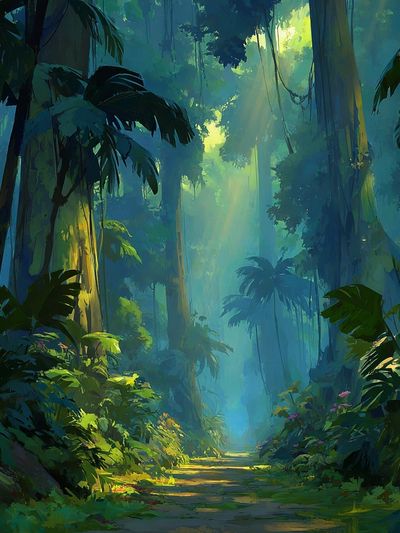 Lush Jungle Path — Nature Poster. poster