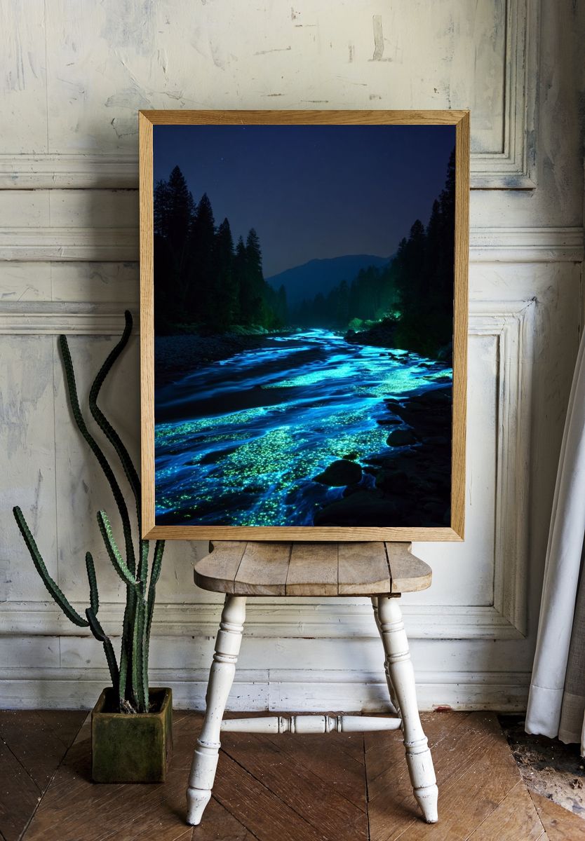 Glowing River Nightscape Poster. — room view 1