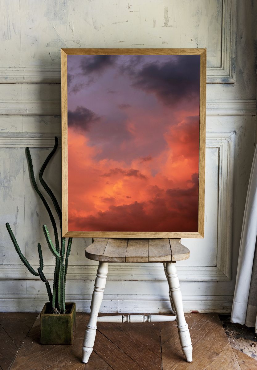 Fiery Sunset Clouds Poster. room preview