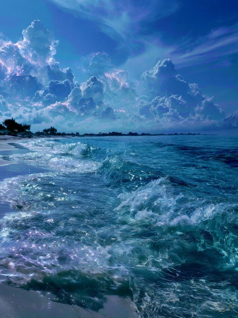 Moonlit Ocean Shore Poster. poster detail