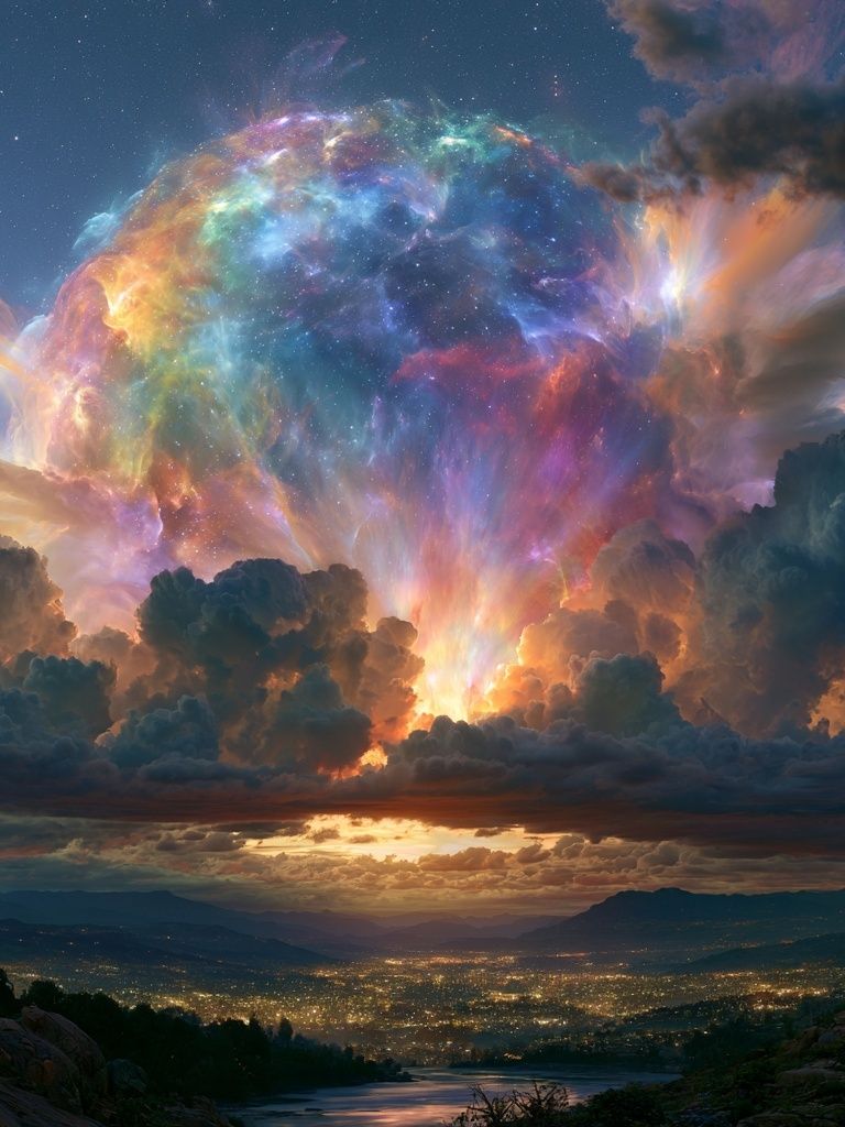 Cosmic Cloudburst Sky Print. poster detail