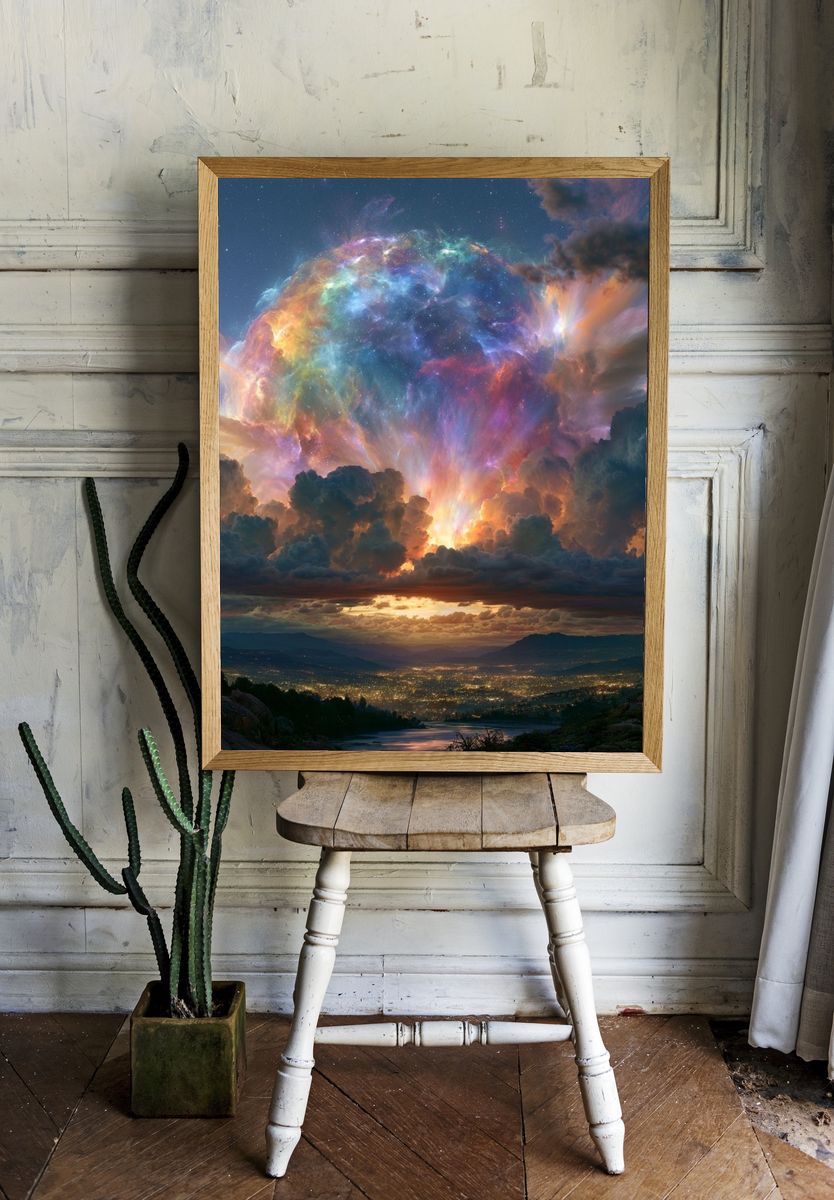 Cosmic Cloudburst Sky Print. — room view 1