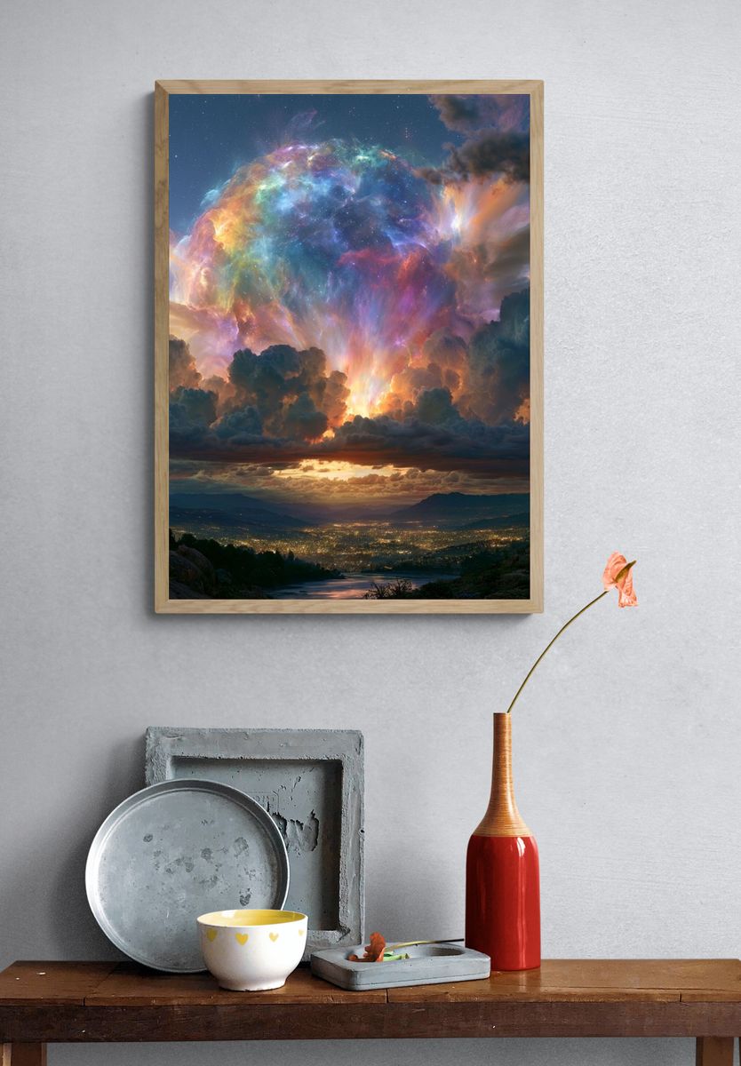 Cosmic Cloudburst Sky Print. — room view 3
