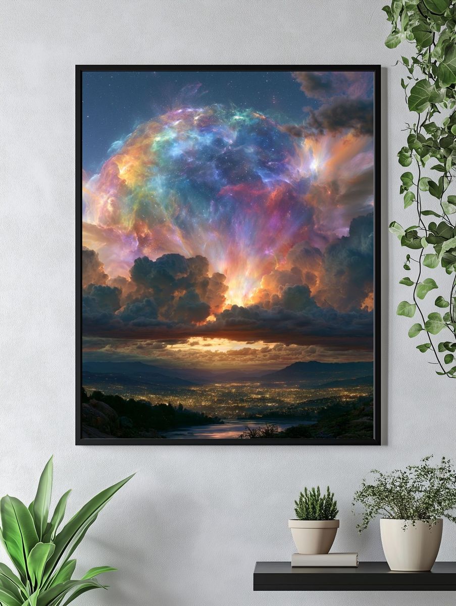 Cosmic Cloudburst Sky Print. — room view 4