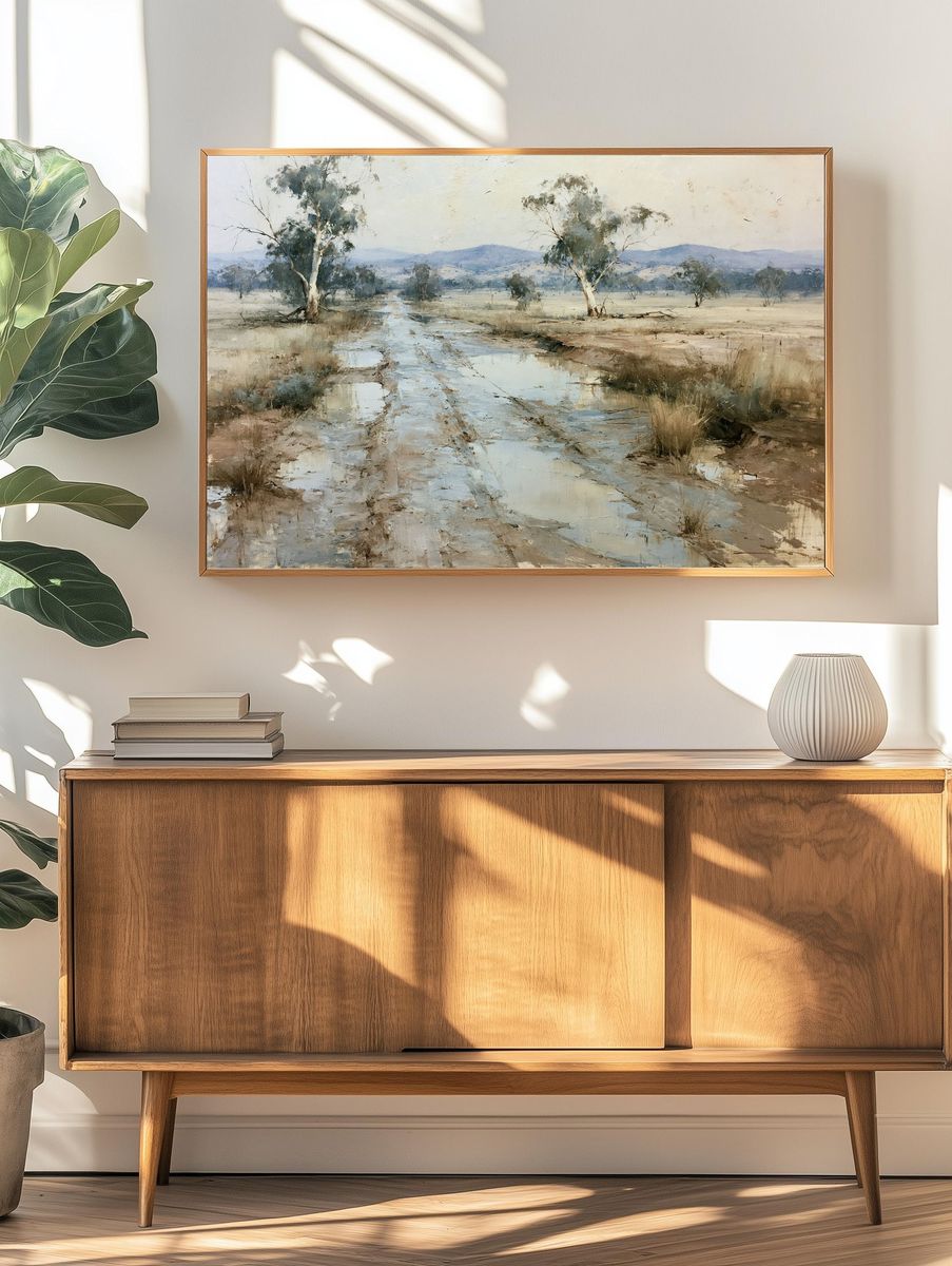 Misty Eucalyptus Landscape Print. — room view 3