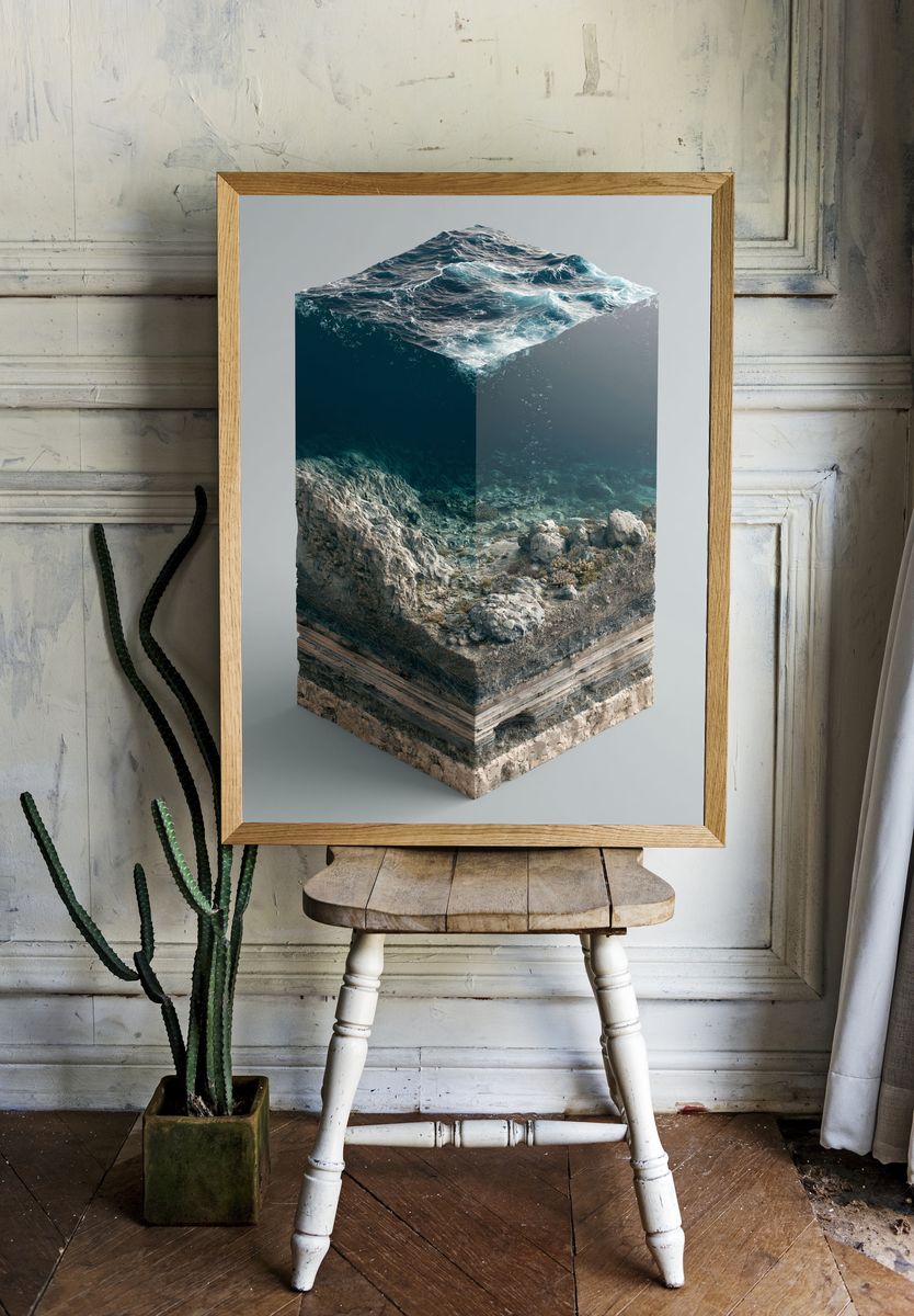 Ocean Reef Cross-Section Print. — room view 1