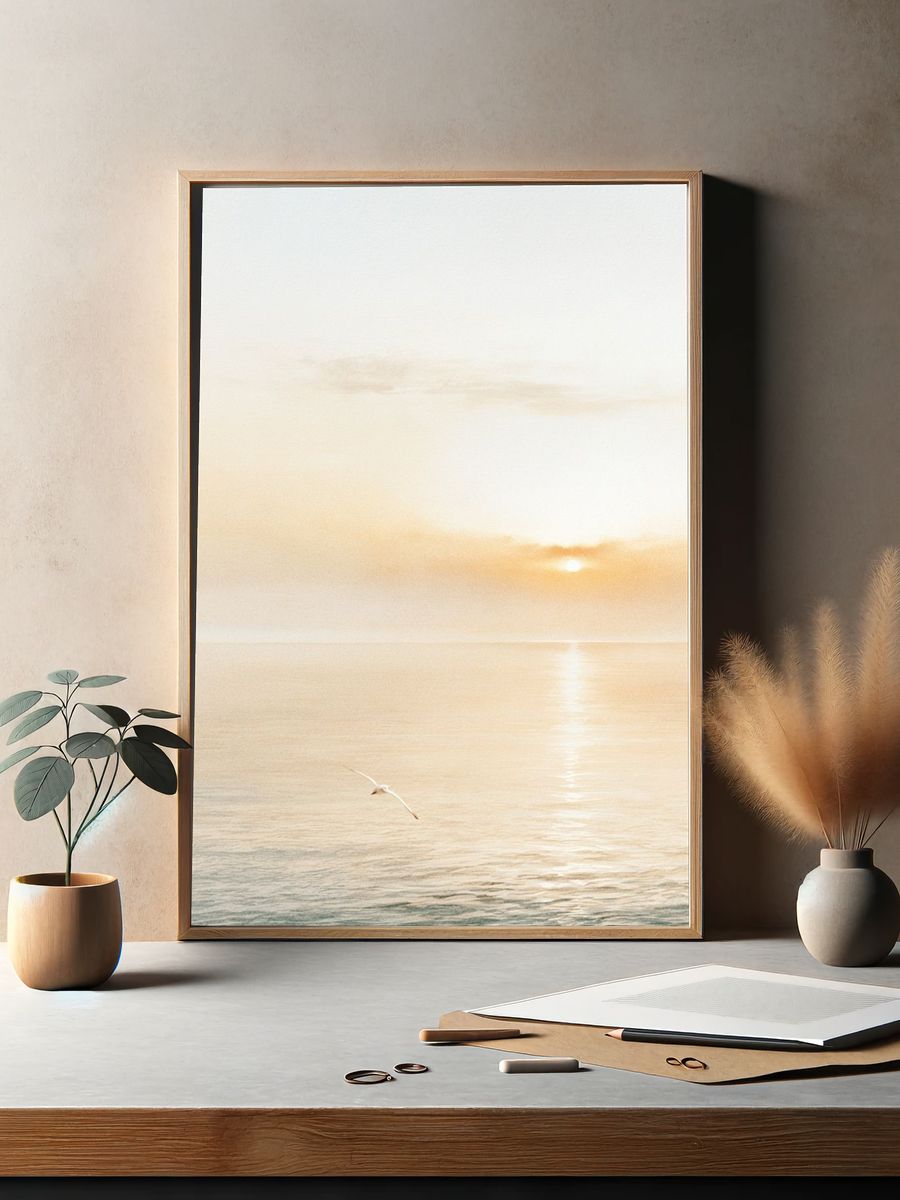 Golden Seascape Sunrise Poster. — room view 2