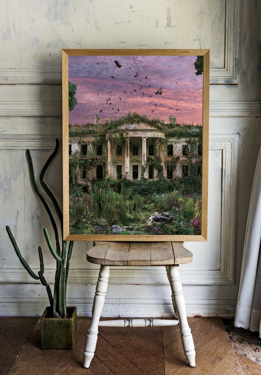 Overgrown Mansion at Sunset Poster. — room view 1