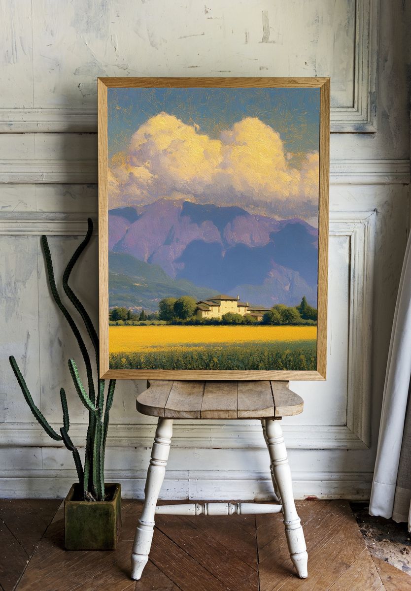 Tuscan Fields Landscape Print. — room view 1