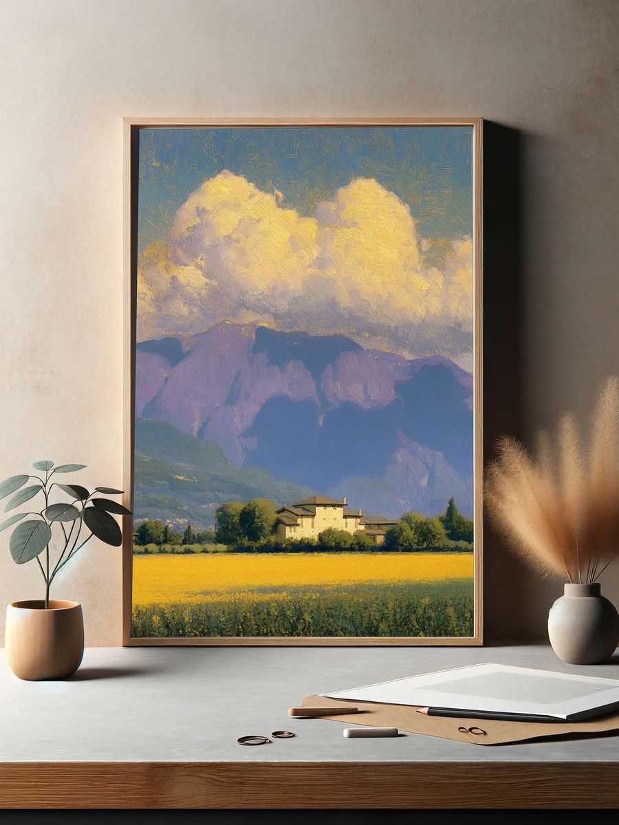 Tuscan Fields Landscape Print. — room view 2
