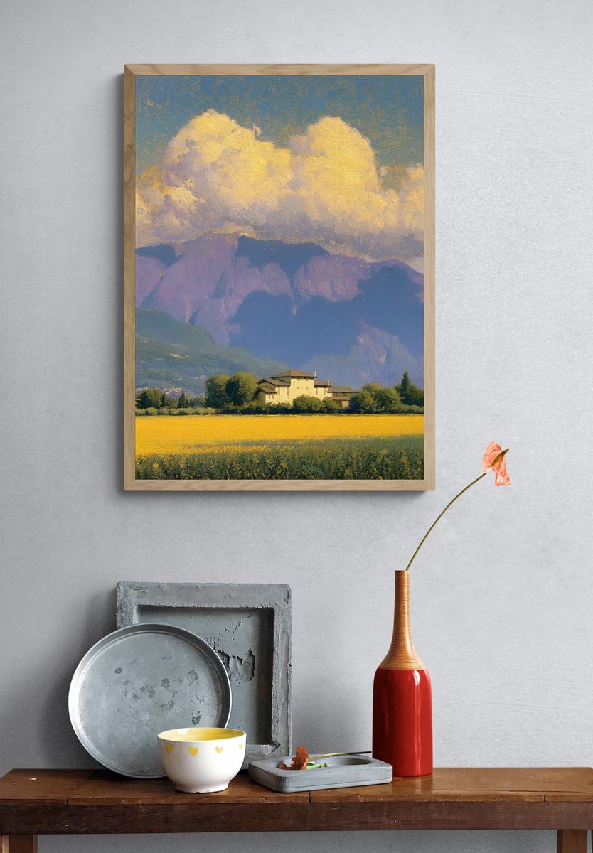 Tuscan Fields Landscape Print. — room view 3