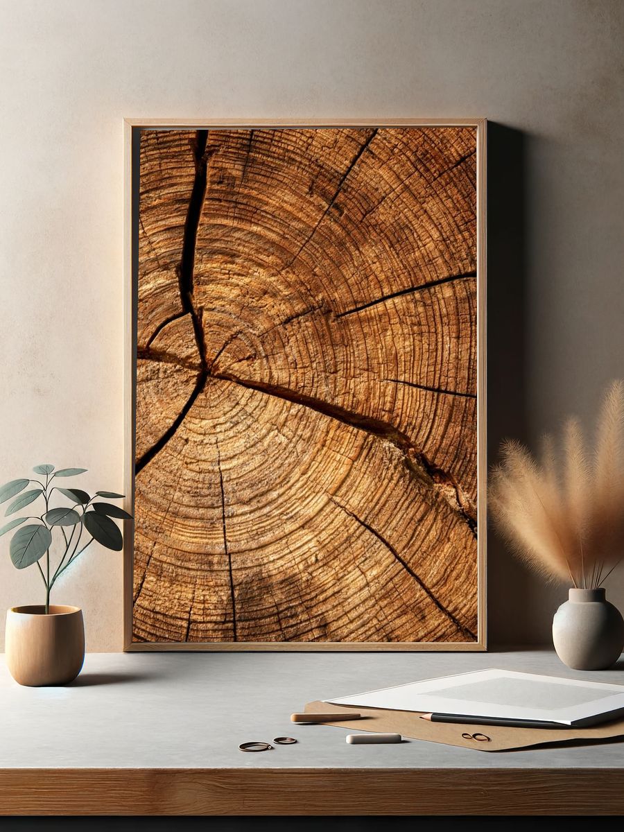 Tree Rings Texture Print. — room view 2