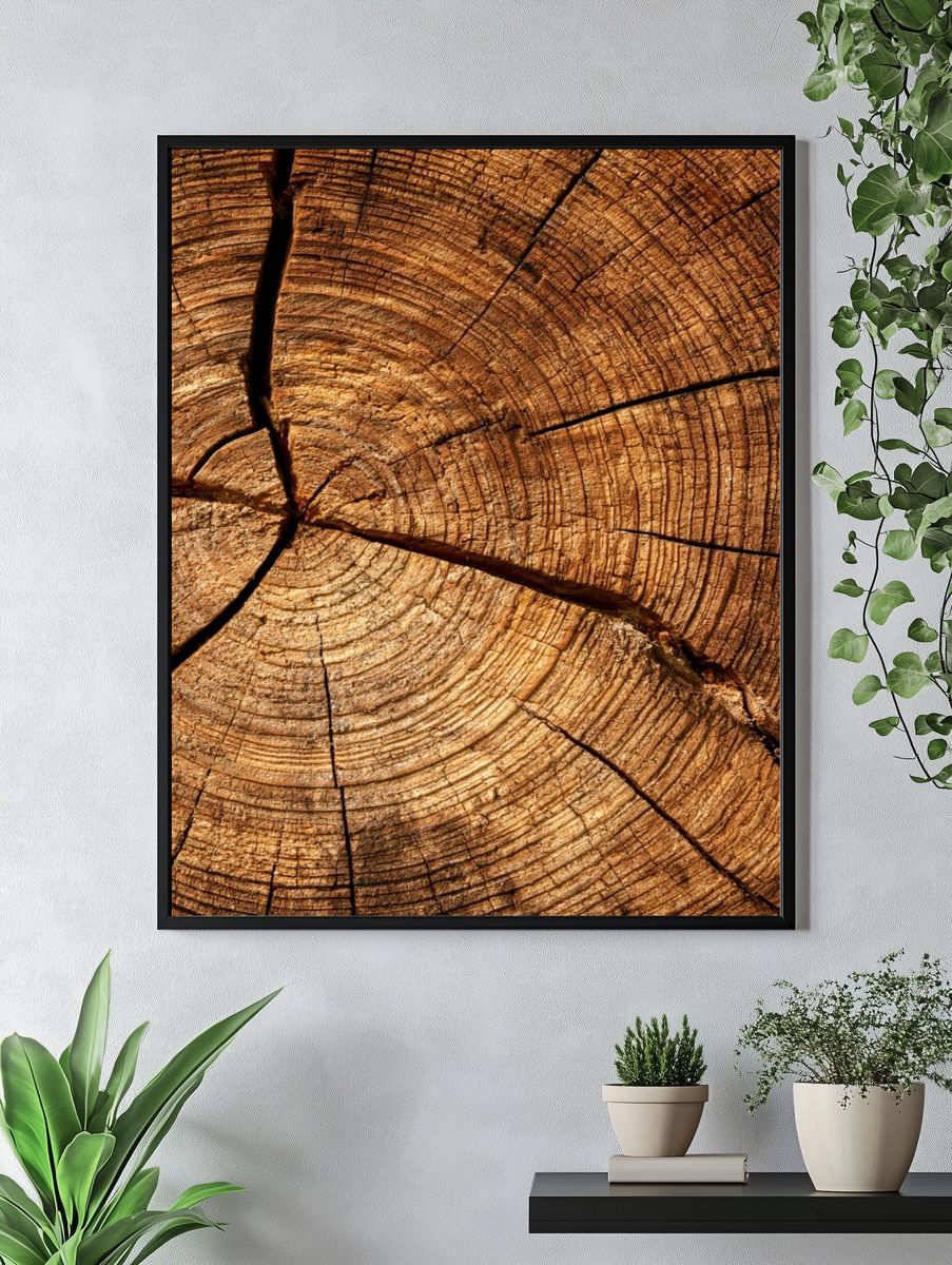 Tree Rings Texture Print. — room view 4