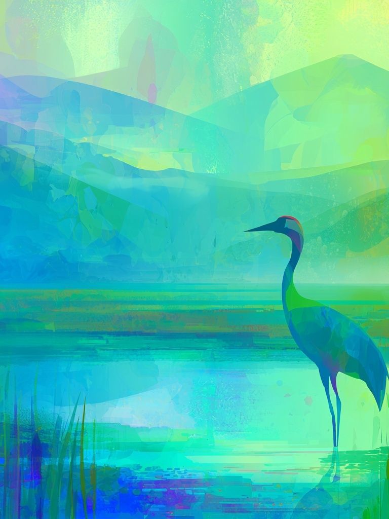 Heron at Dawn Nature Poster. poster detail