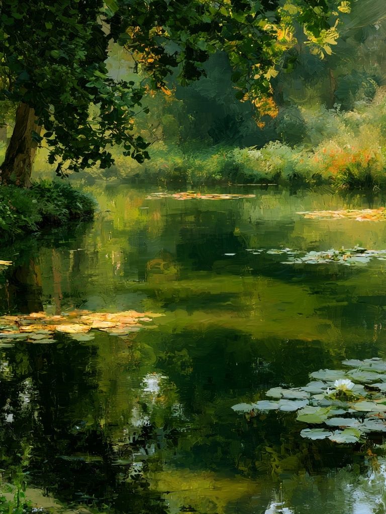 Lily Pond Forest Impressionist Poster. poster — nature art