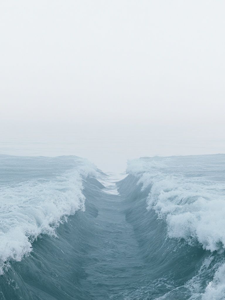 Misty Ocean Wave Poster. poster detail