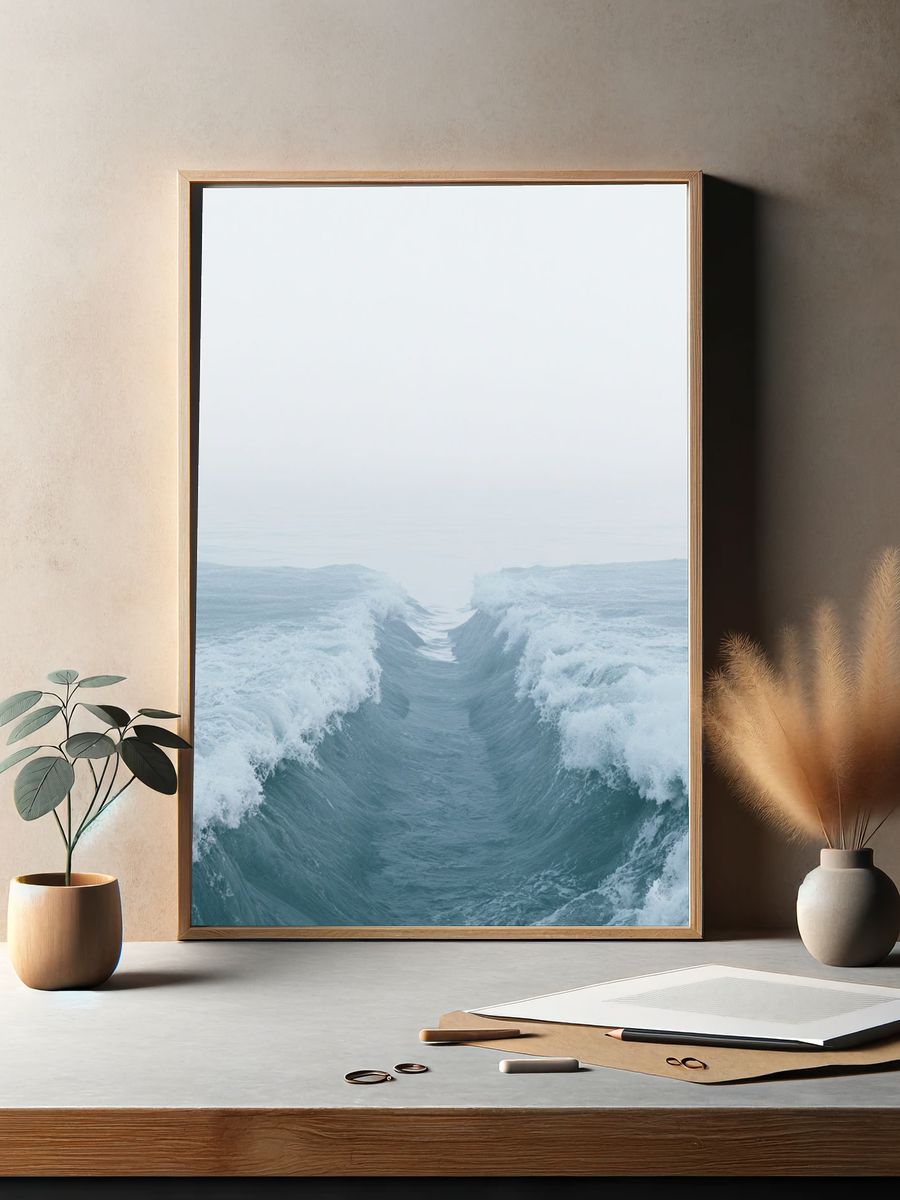 Misty Ocean Wave Poster. — room view 2