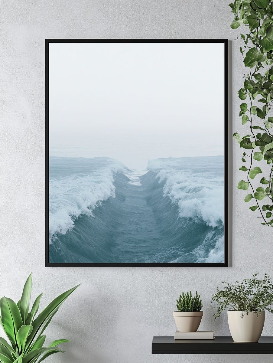 Misty Ocean Wave Poster. — room view 4
