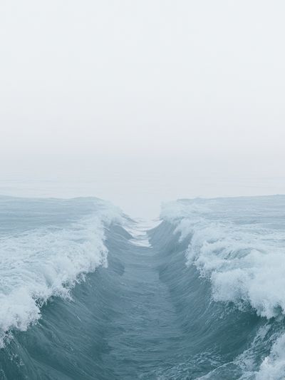 Misty Ocean Wave Poster. poster
