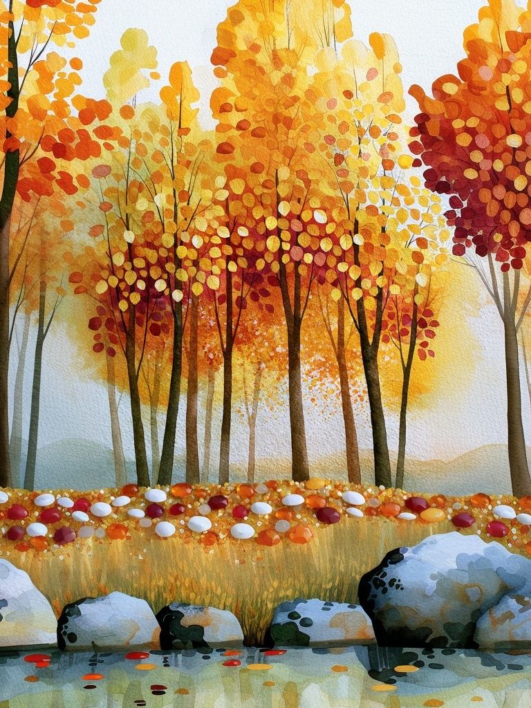 Autumn Forest Watercolor Poster. poster — nature art