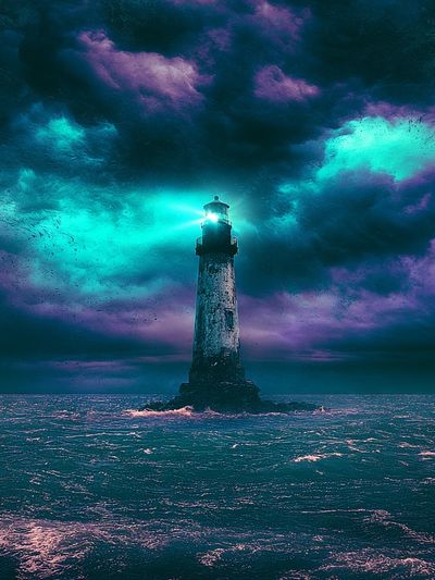 Lighthouse Stormscape Print. poster