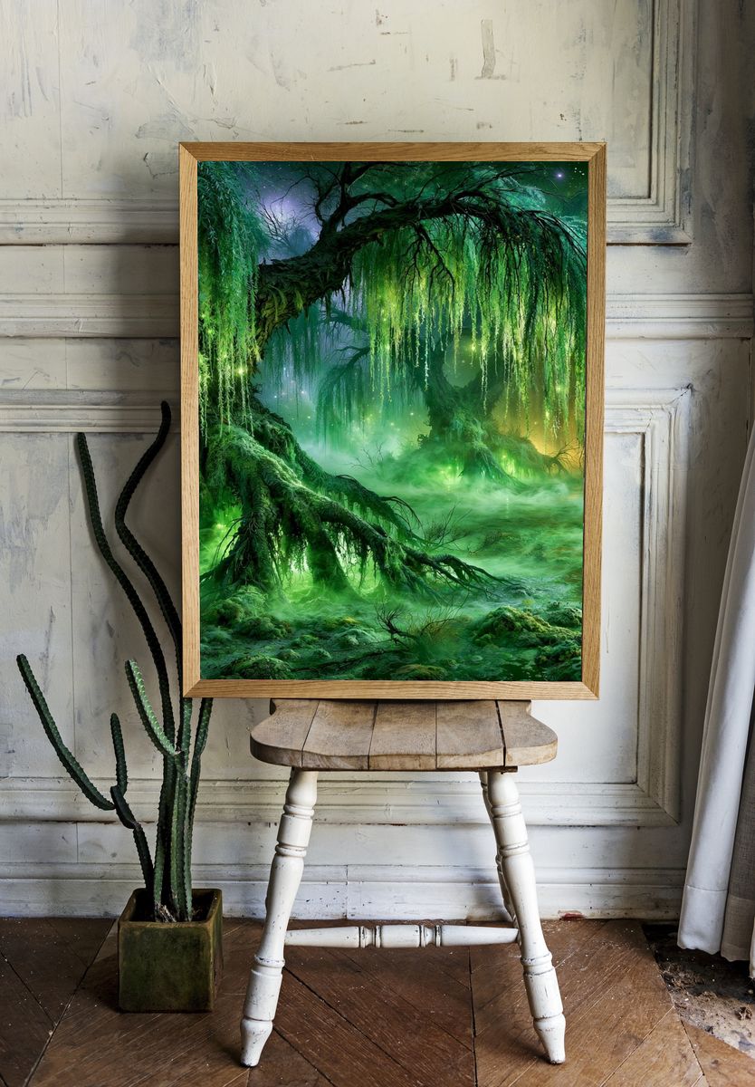 Enchanted Willow Forest Print. — room view 1