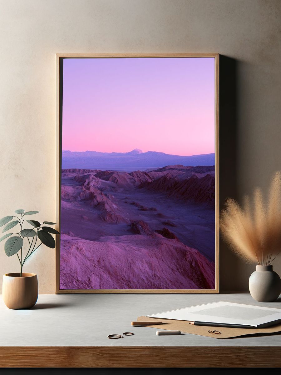 Pink Desert Dunes Landscape Poster. — room view 2