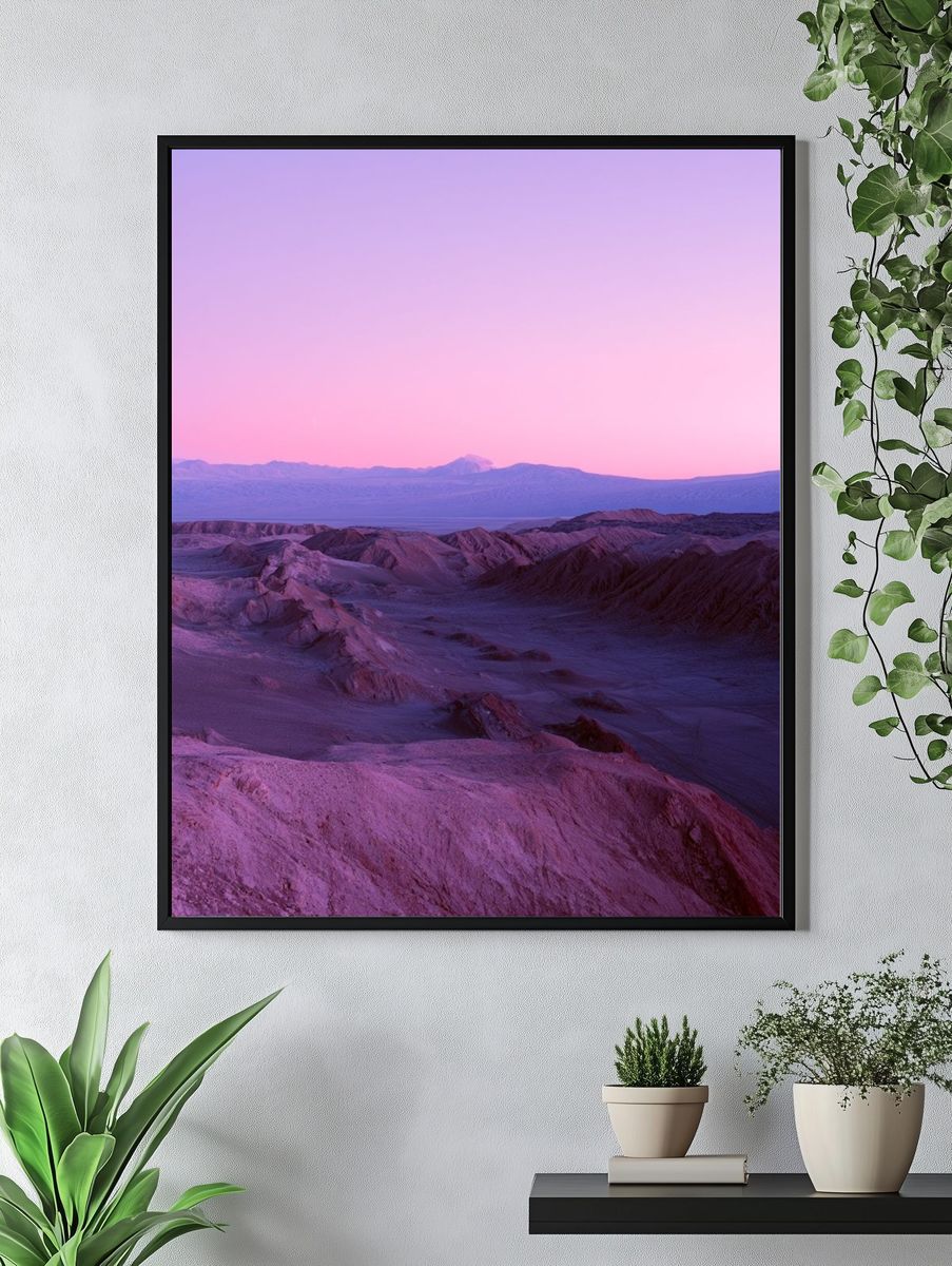 Pink Desert Dunes Landscape Poster. — room view 4