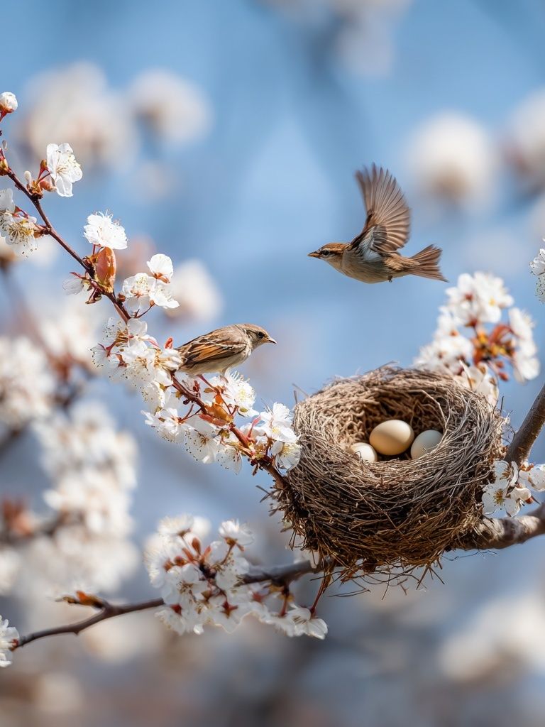 Spring Birds Nest Photography Poster. poster — nature art