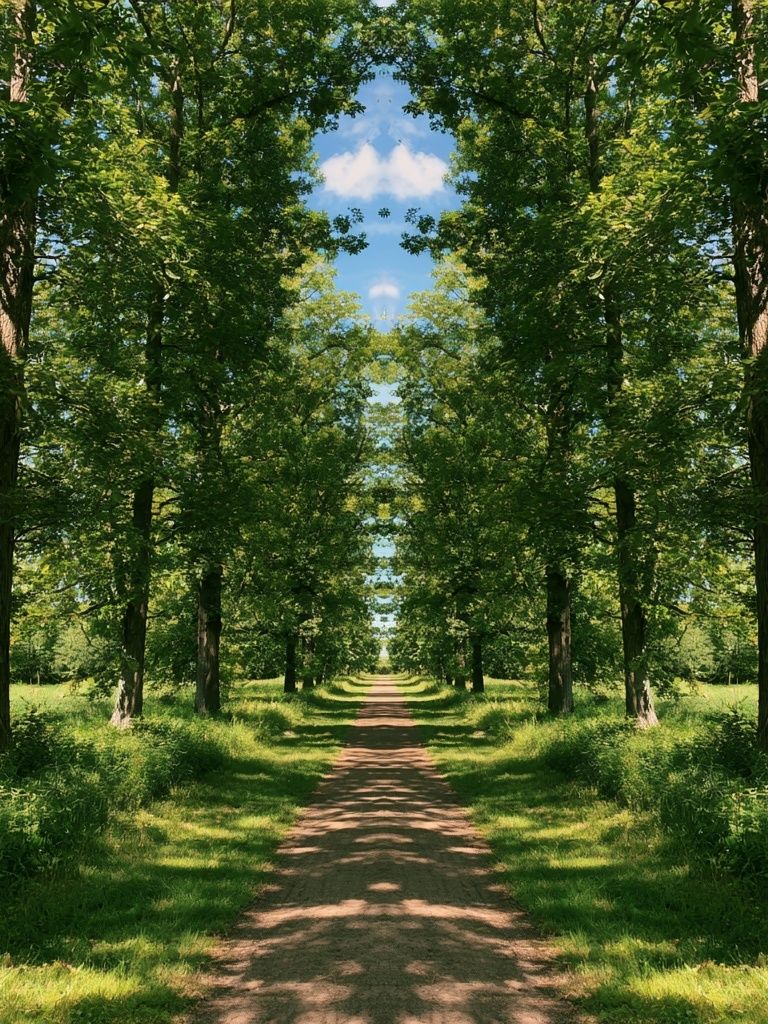 Tree-Lined Forest Path Poster. poster — nature art