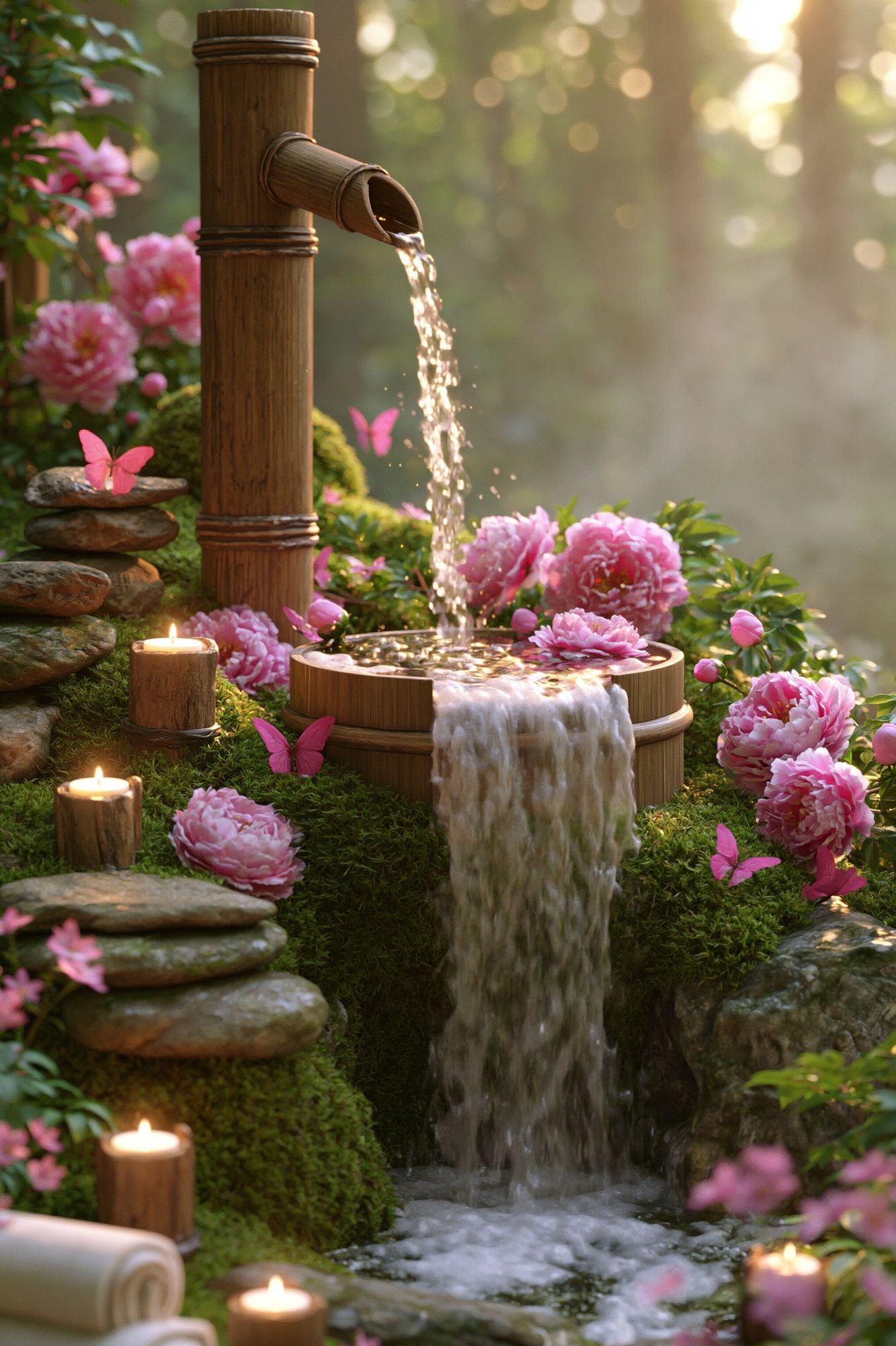 Zen Garden Waterfall Print. poster — nature art