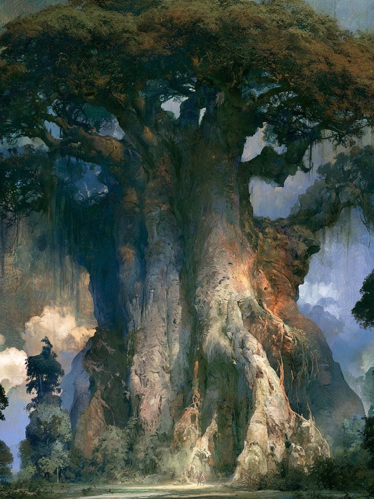 Ancient Tree Landscape Print. poster detail