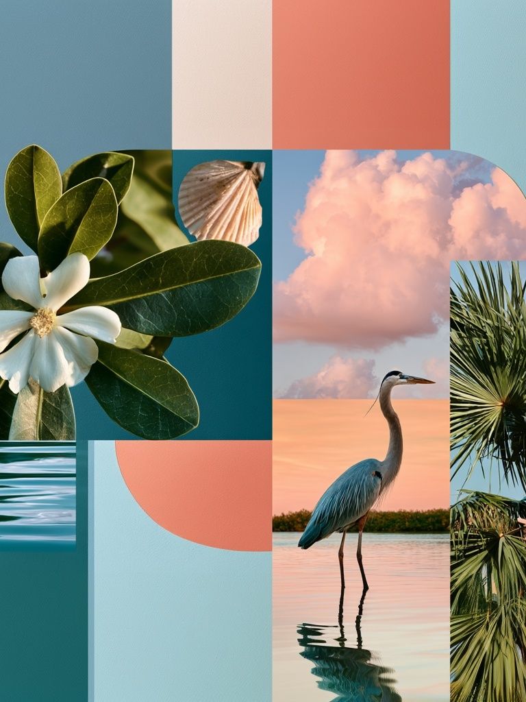 Tropical Collage Poster. poster — nature art