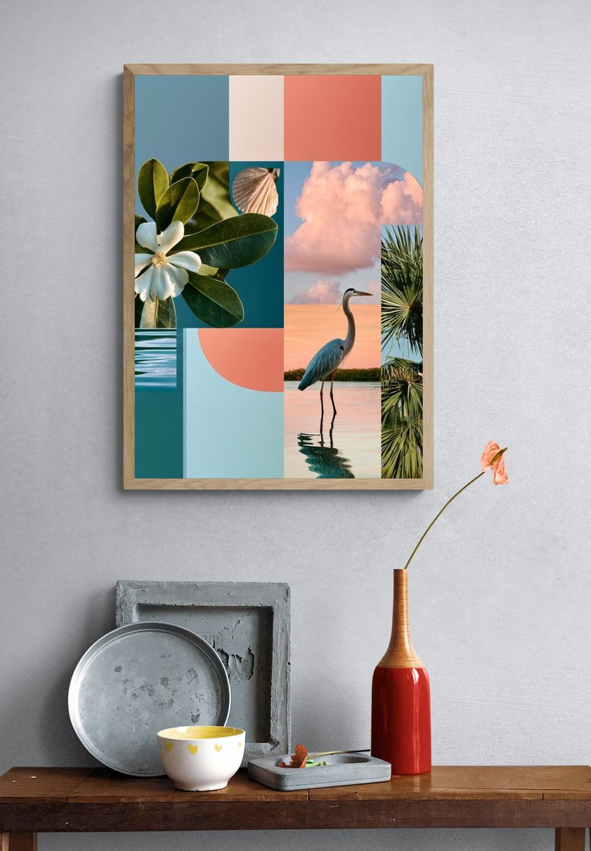 Tropical Collage Poster. — room view 3