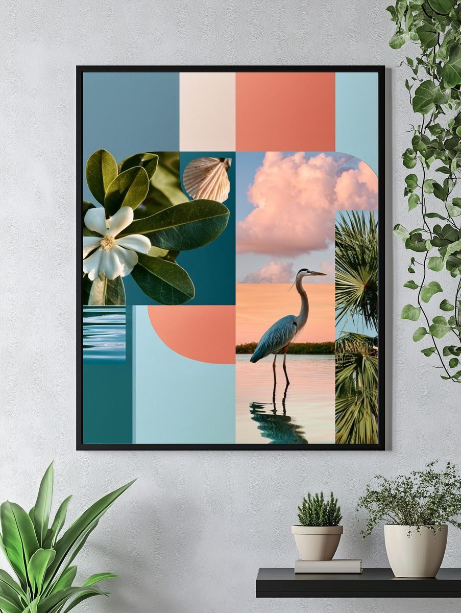 Tropical Collage Poster. — room view 4