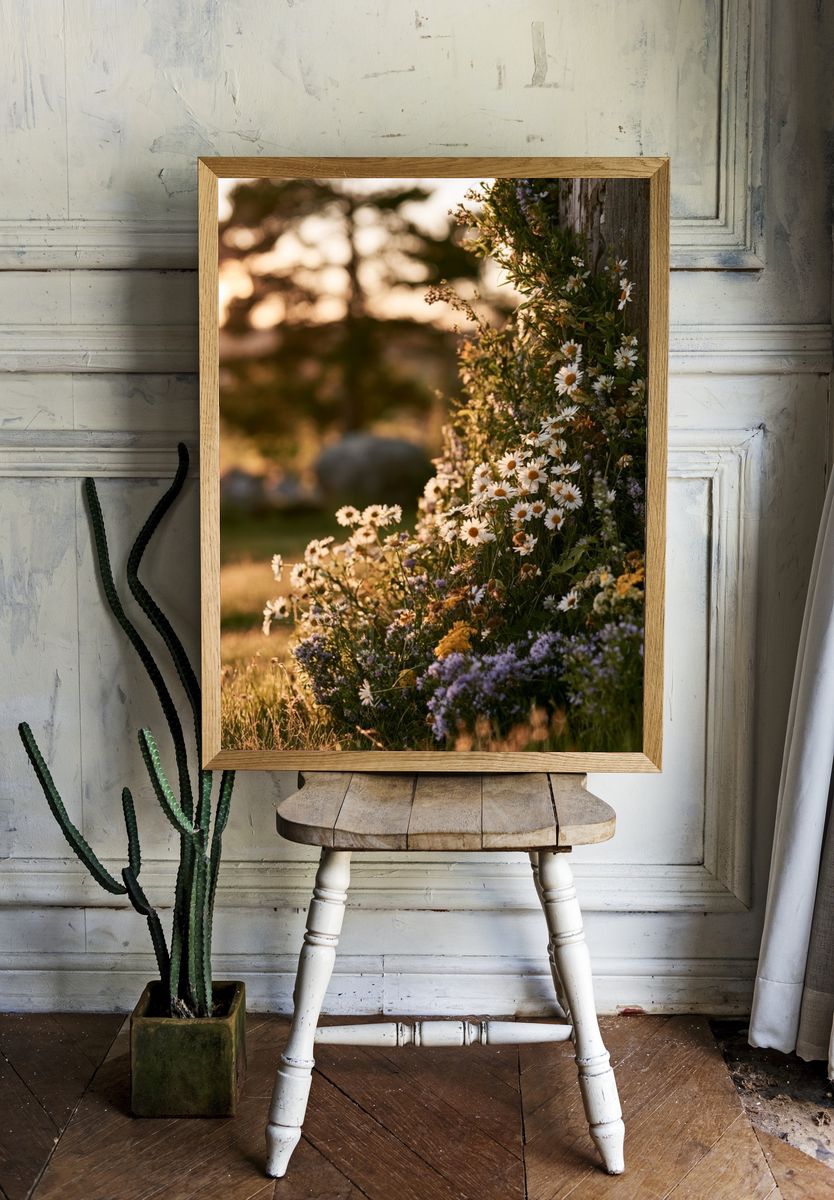 Wildflower Meadow at Sunset Poster. — room view 1