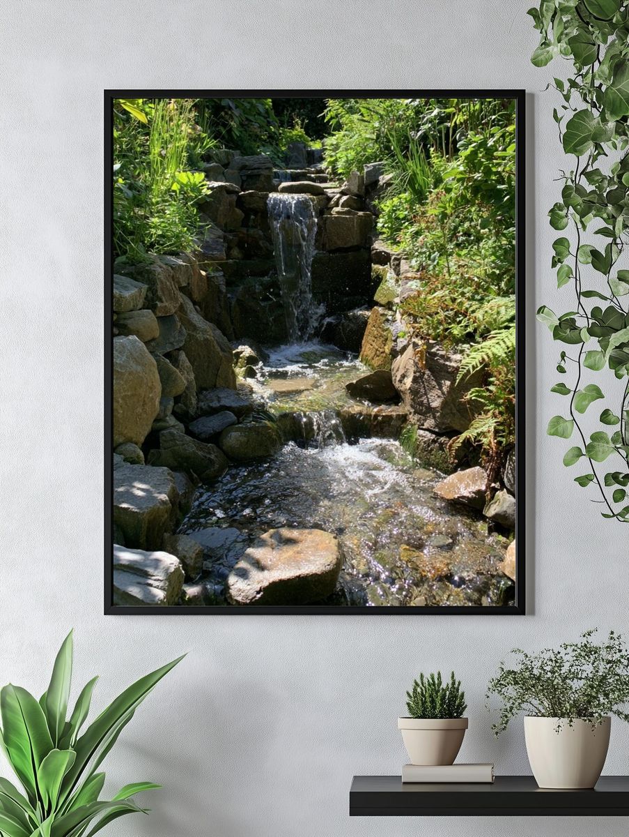 Garden Waterfall Nature Print. — room view 4