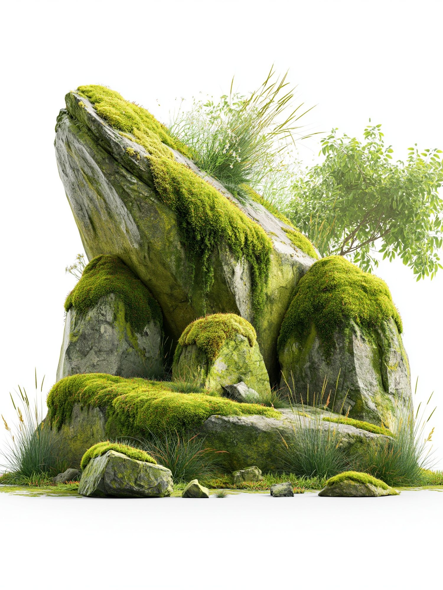 Mossy Rock Garden Print. poster detail