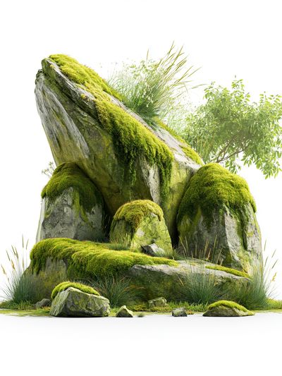 Mossy Rock Garden Print. poster