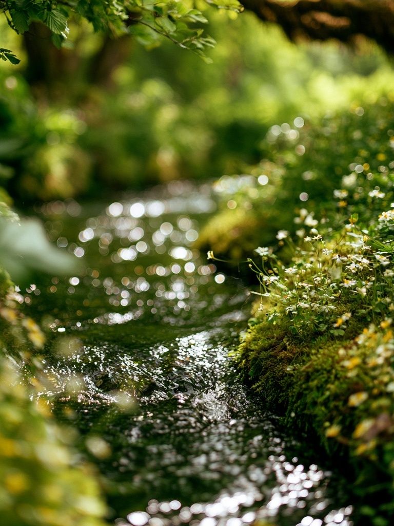 Mossy Forest Stream Photography Poster. poster — nature art