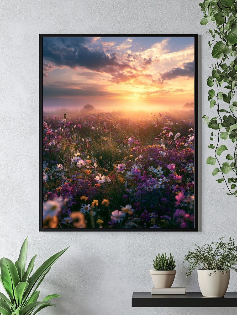 Wildflower Sunrise Nature Print. — room view 4