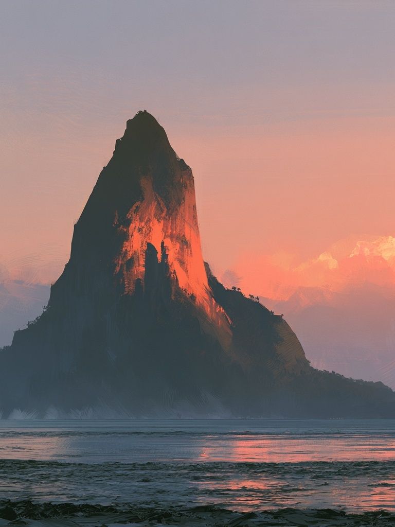 Sunset Sea Stack Landscape Print. poster — nature art
