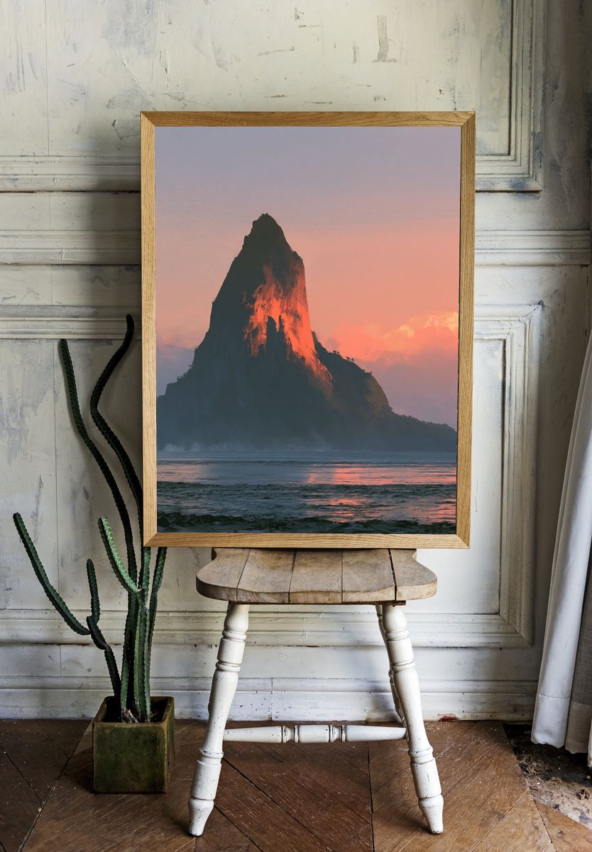 Sunset Sea Stack Landscape Print. — room view 1