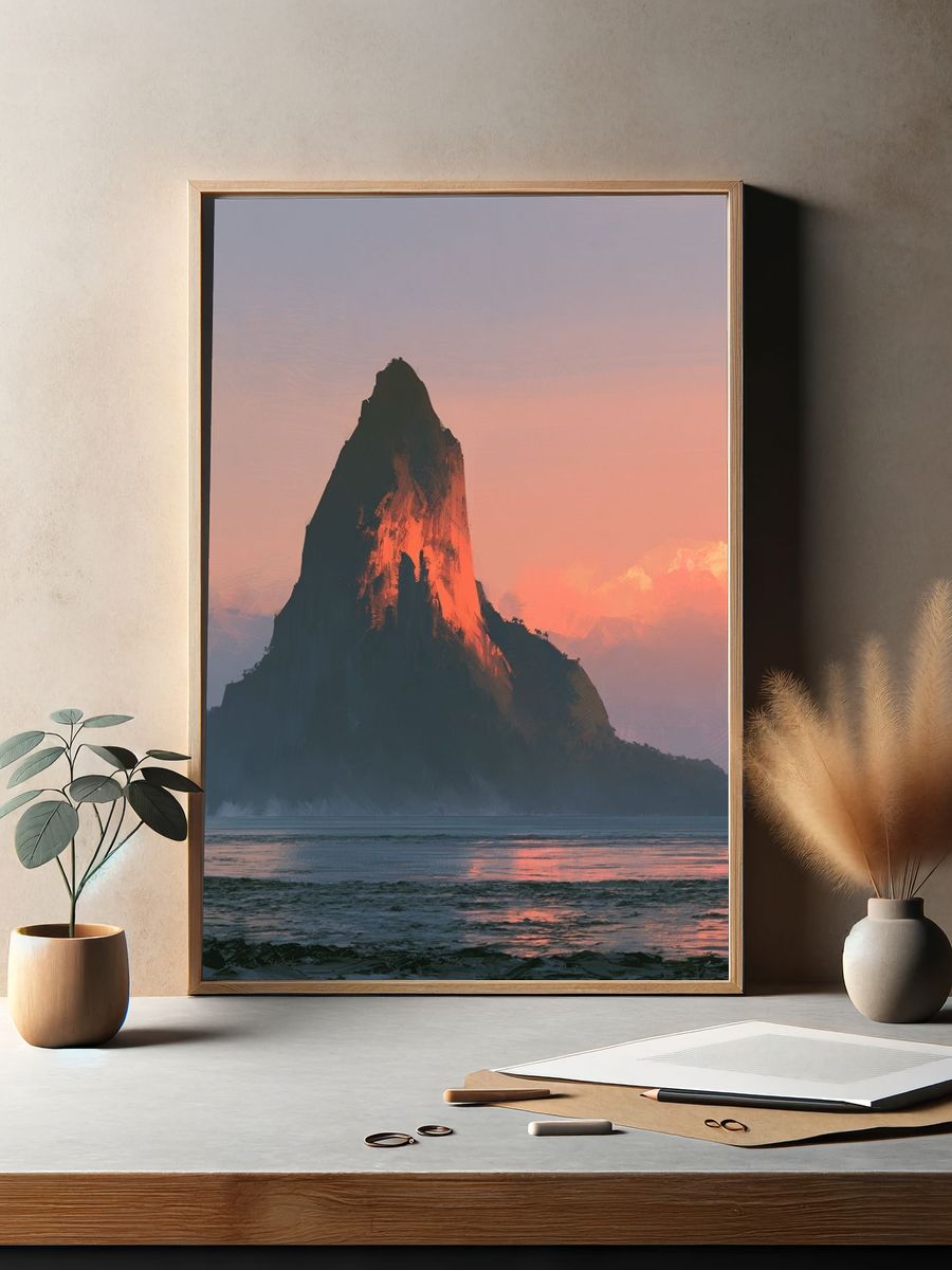 Sunset Sea Stack Landscape Print. — room view 2
