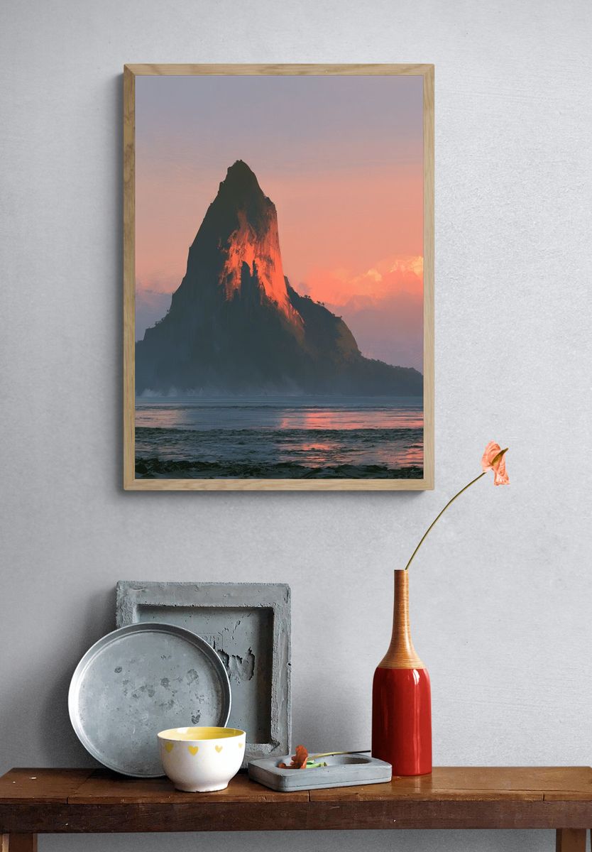 Sunset Sea Stack Landscape Print. — room view 3